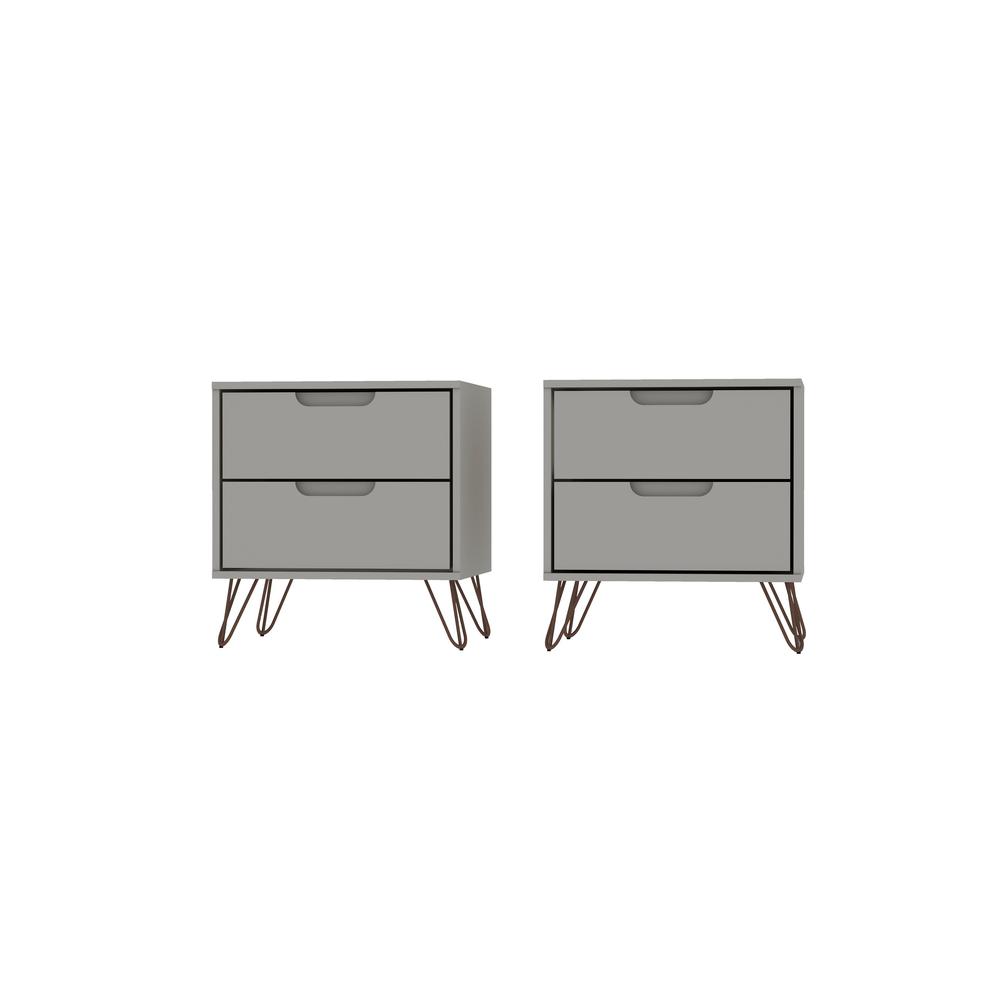 Rockefeller Nightstand 2.0 - Set of 2 in Off White and Nature. The main picture.