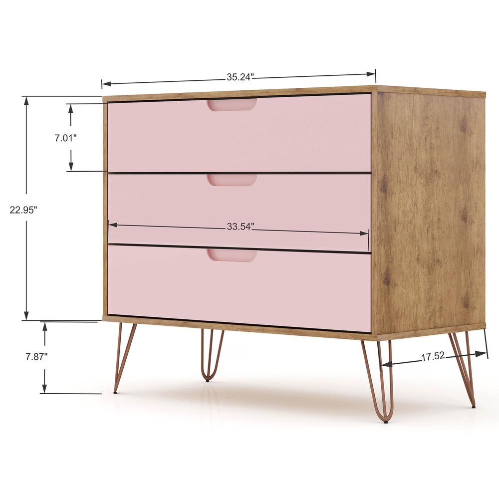 Rockefeller Dresser - Set of 2 in Nature and Rose Pink. Picture 3