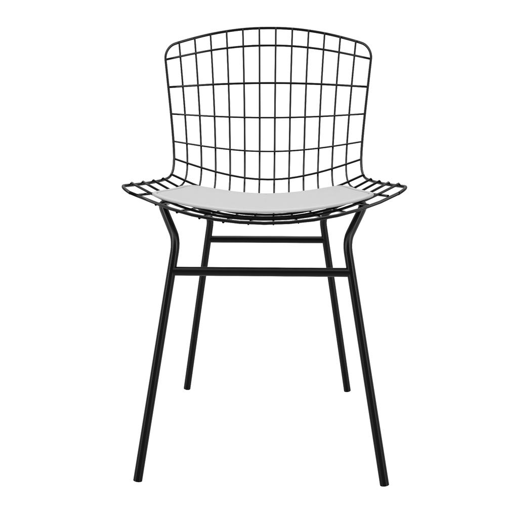 Madeline Chair, Set of 2 with Seat Cushion in Black and White. Picture 8
