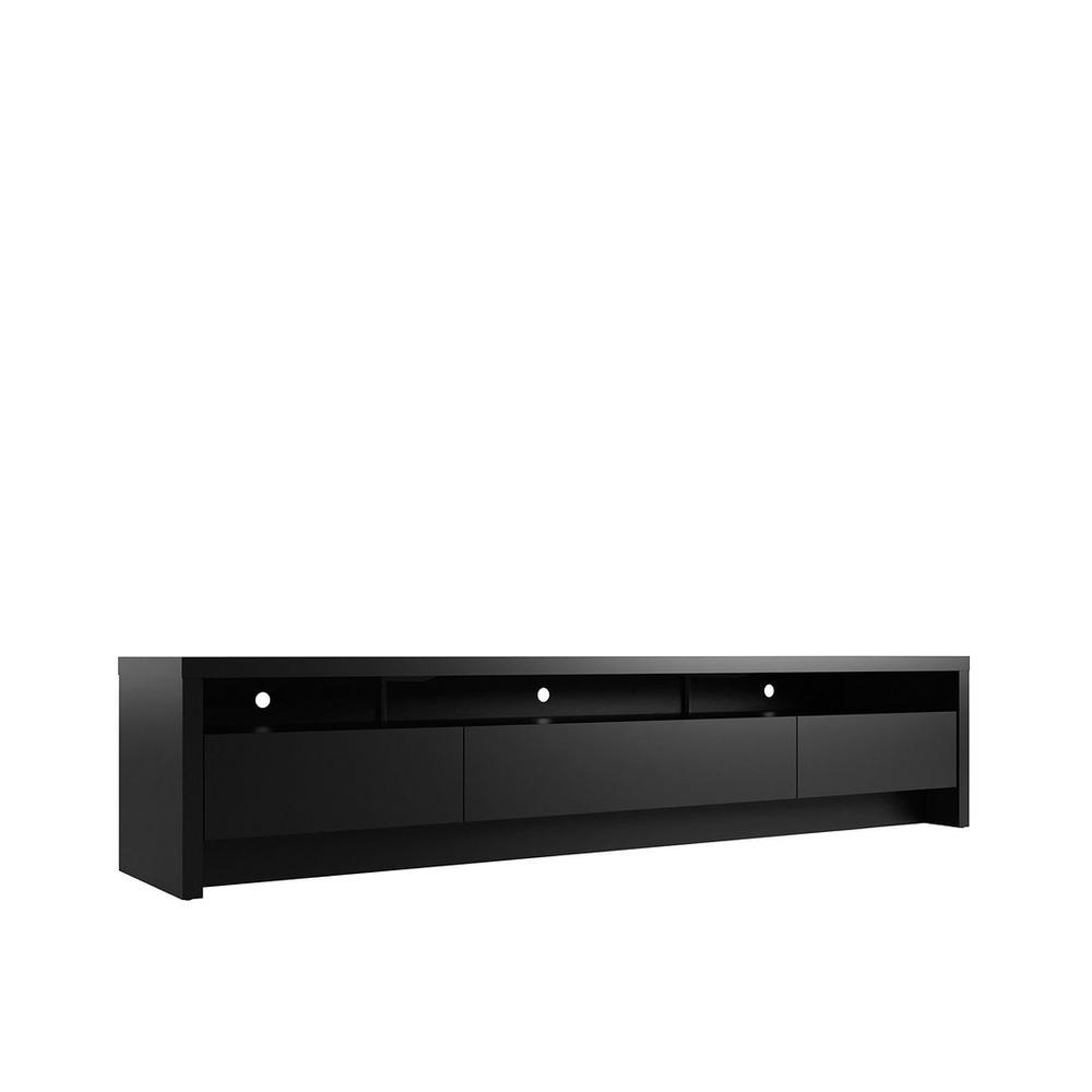 Sylvan 85.43" TV Stand with 3-Drawers in Black. Picture 7