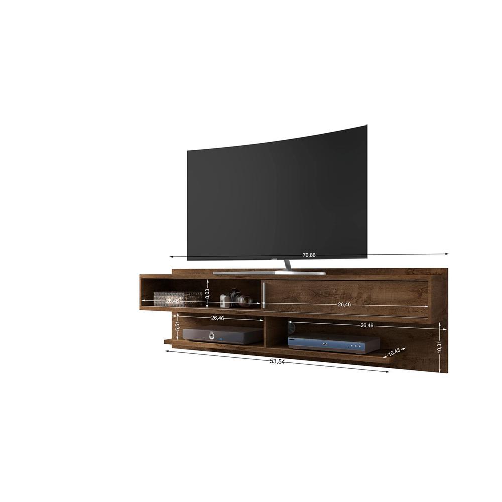 Astor 70.86 Floating Entertainment Center in Rustic Brown. Picture 3