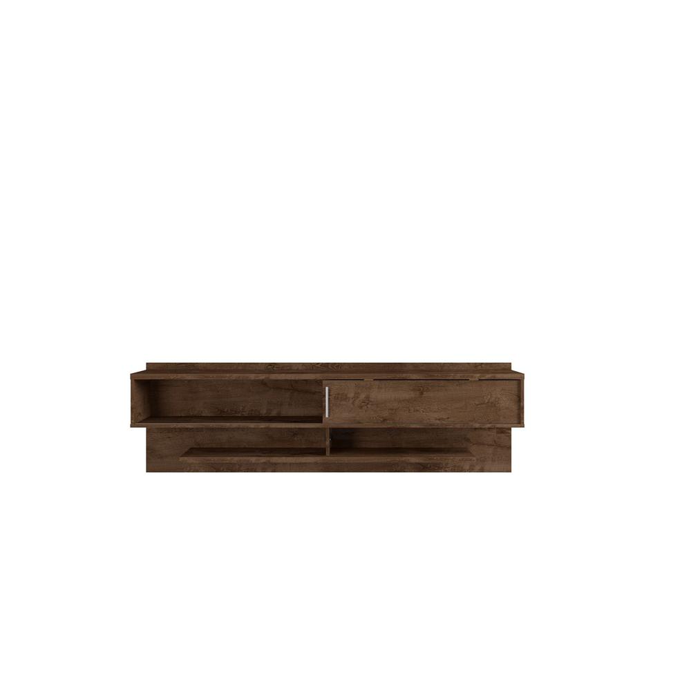 Astor 70.86 Floating Entertainment Center in Rustic Brown. Picture 8