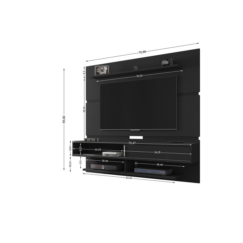 Astor 70.86 Floating Entertainment Center in Black. Picture 3