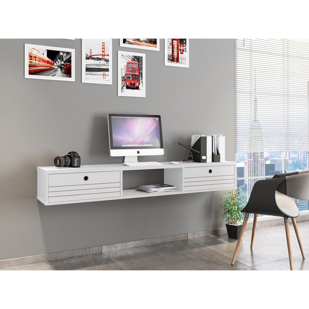 Liberty 62.99 Floating Office Desk in White. Picture 2