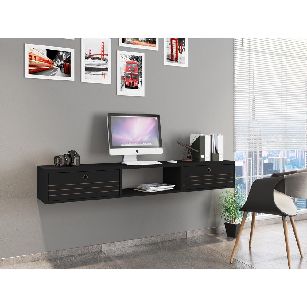 Liberty 62.99 Floating Office Desk in Black. Picture 2
