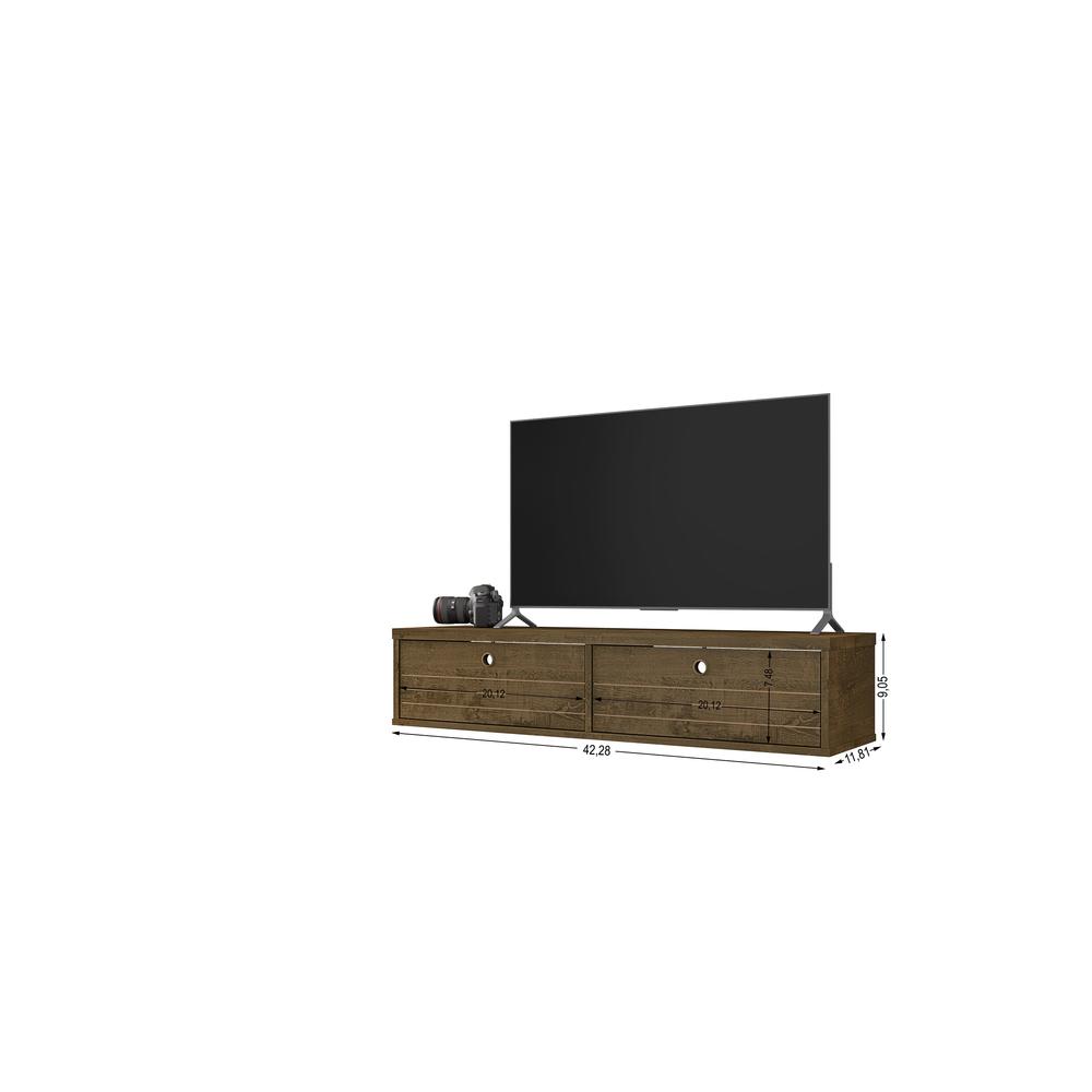 Liberty 42.28 Floating Entertainment Center in Rustic Brown. Picture 3