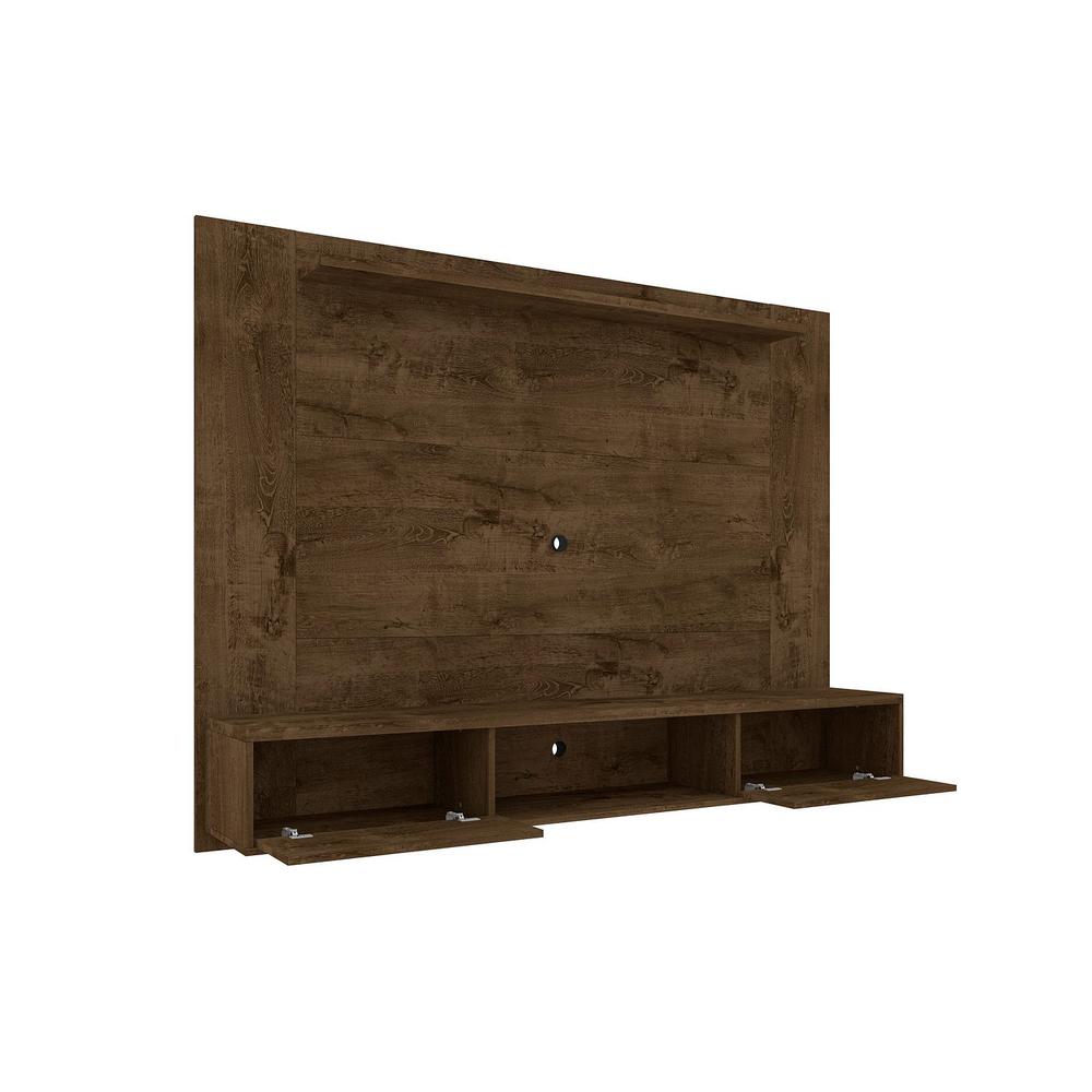 Liberty 70.86" Floating Entertainment Center in Rustic Brown. Picture 4