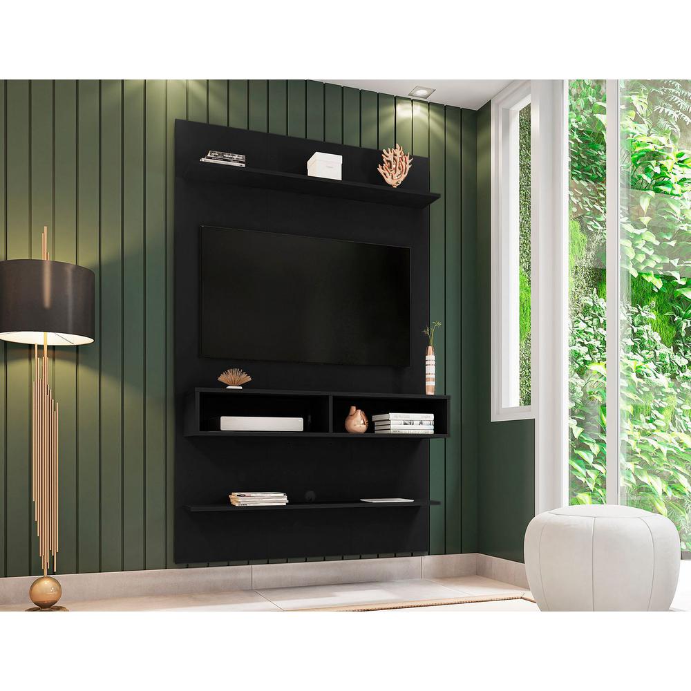 Libra Long Floating 45.35" Entertainment Center in Black. Picture 4