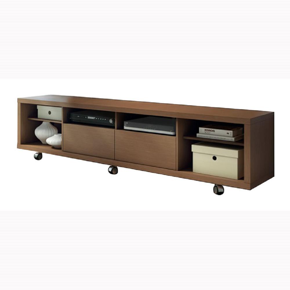 Cabrini TV Stand and Floating Wall TV Panel 2.2 in Nut Brown