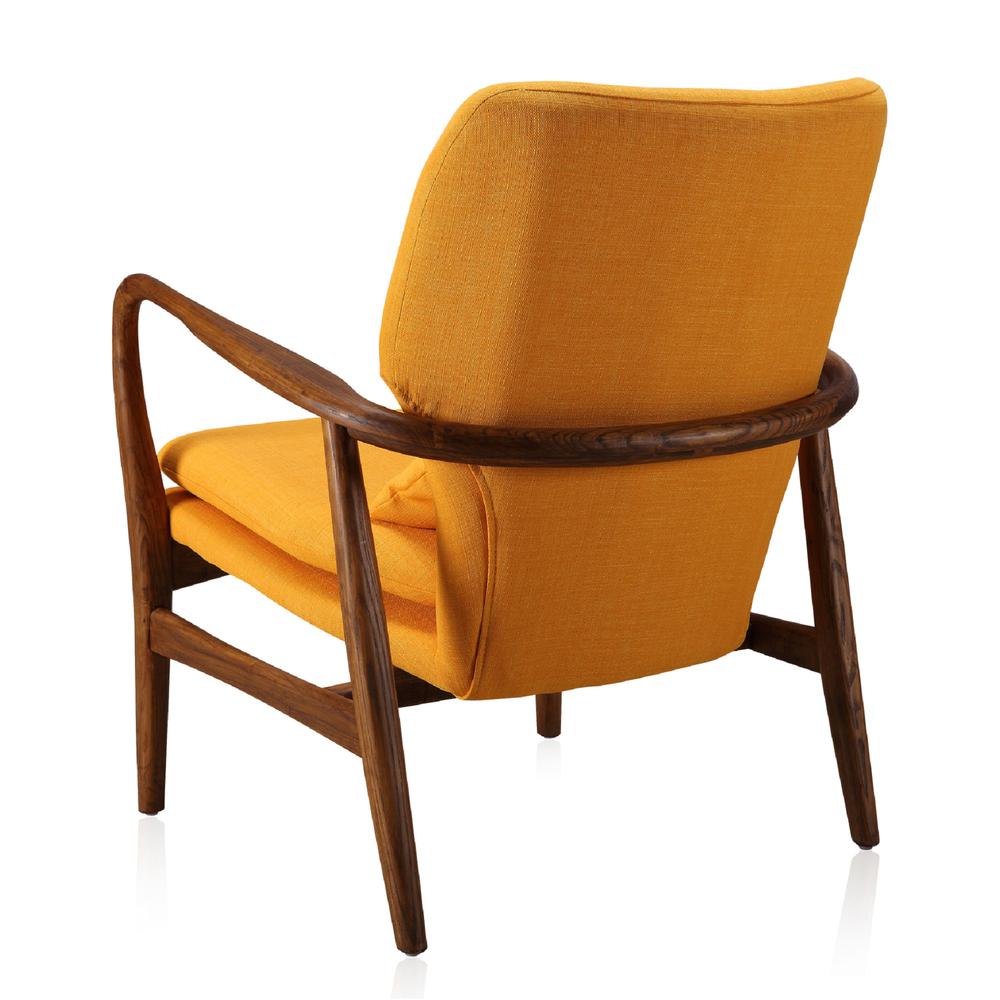 Bradley Accent Chair in Yellow and Walnut (Set of 2). Picture 6