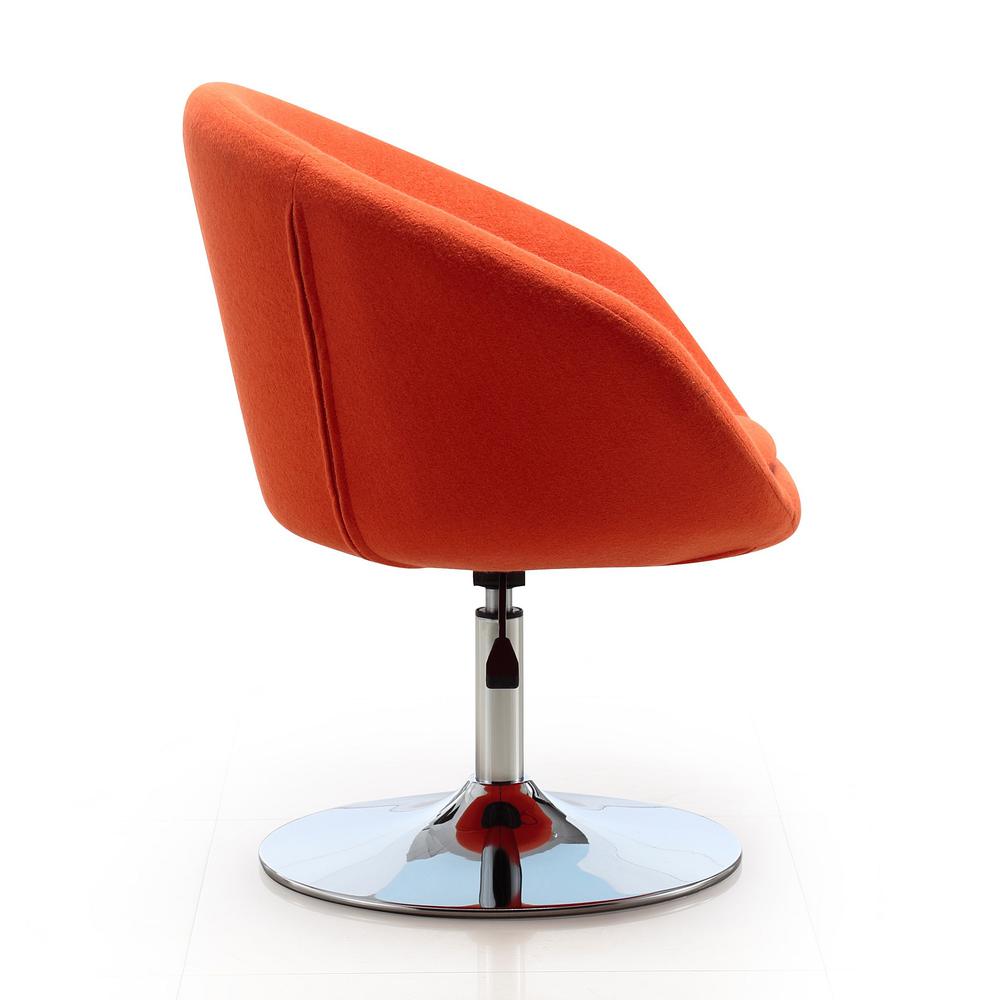 Hopper Swivel Adjustable Height Chair in Orange and Polished Chrome (Set of 2). Picture 4