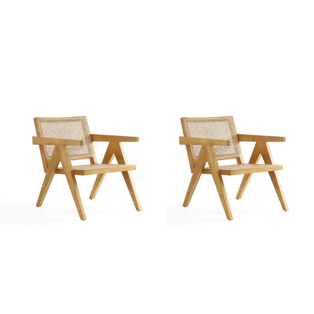 Hamlet Accent Chair in Nature Cane - Set of 2. Picture 1