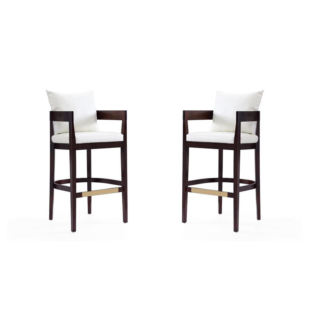 Ritz Barstool in Ivory and Dark Walnut. Picture 1