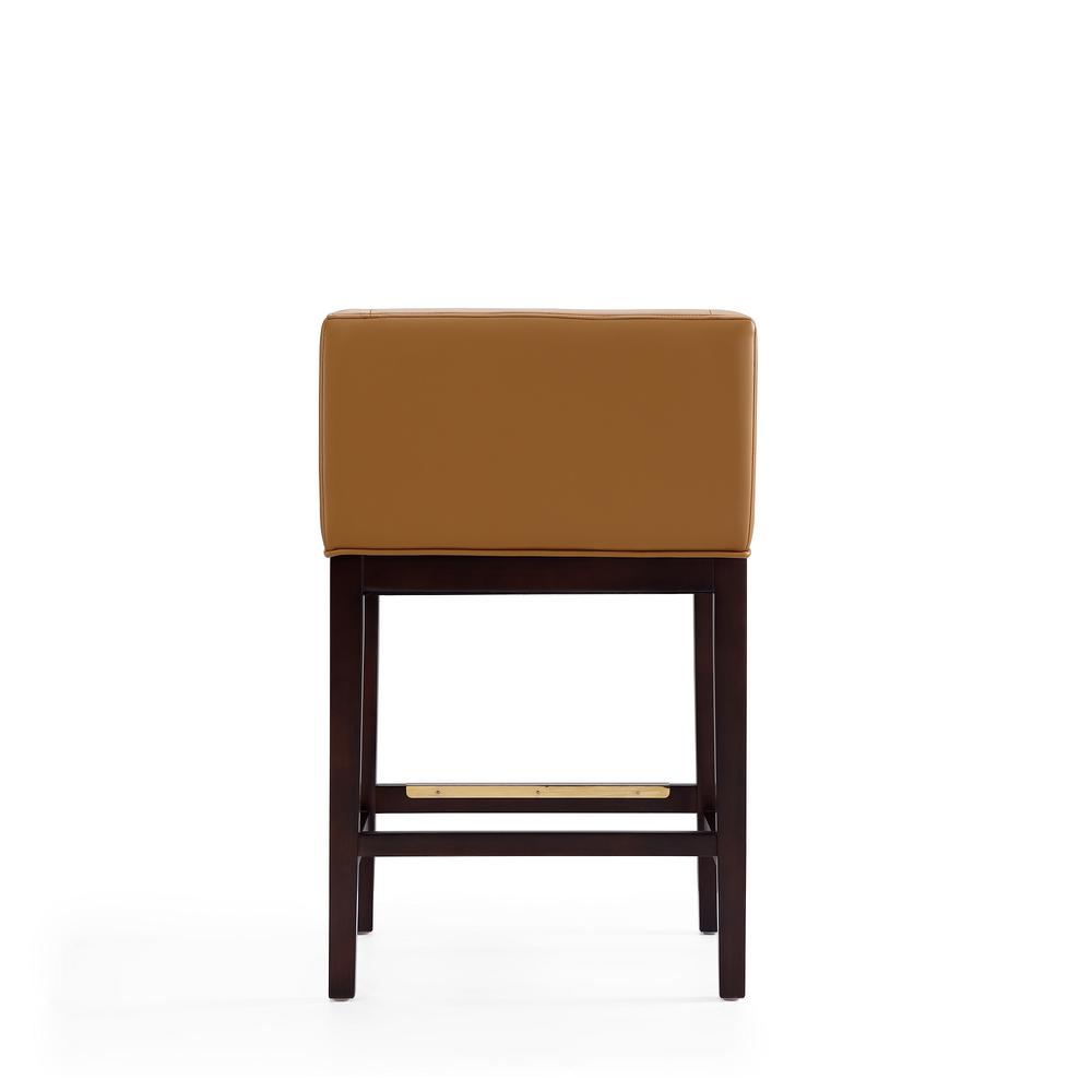 Kingsley Counter Stool in Camel and Dark Walnut (Set of 2). Picture 4