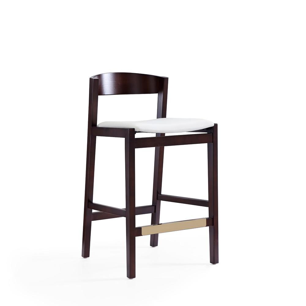 Klismos Counter Stool in Ivory and Dark Walnut (Set of 2). Picture 2