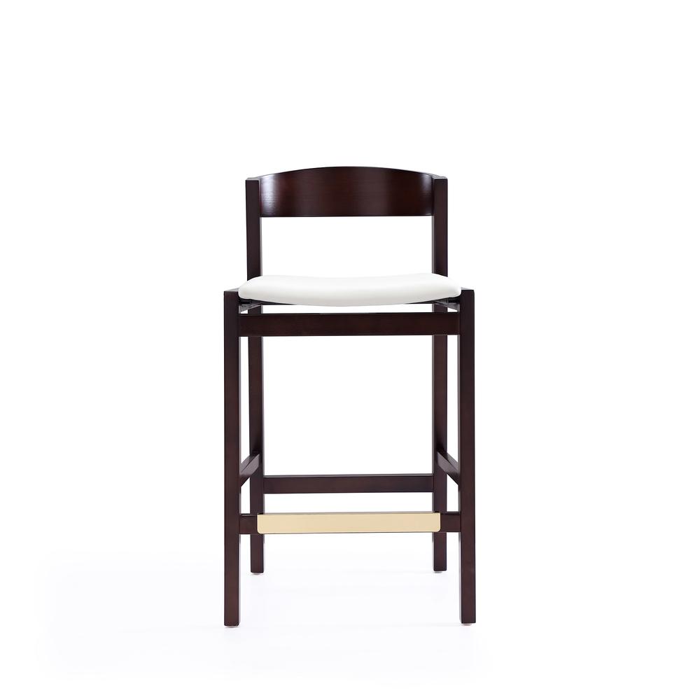 Klismos Counter Stool in Ivory and Dark Walnut (Set of 2). Picture 3