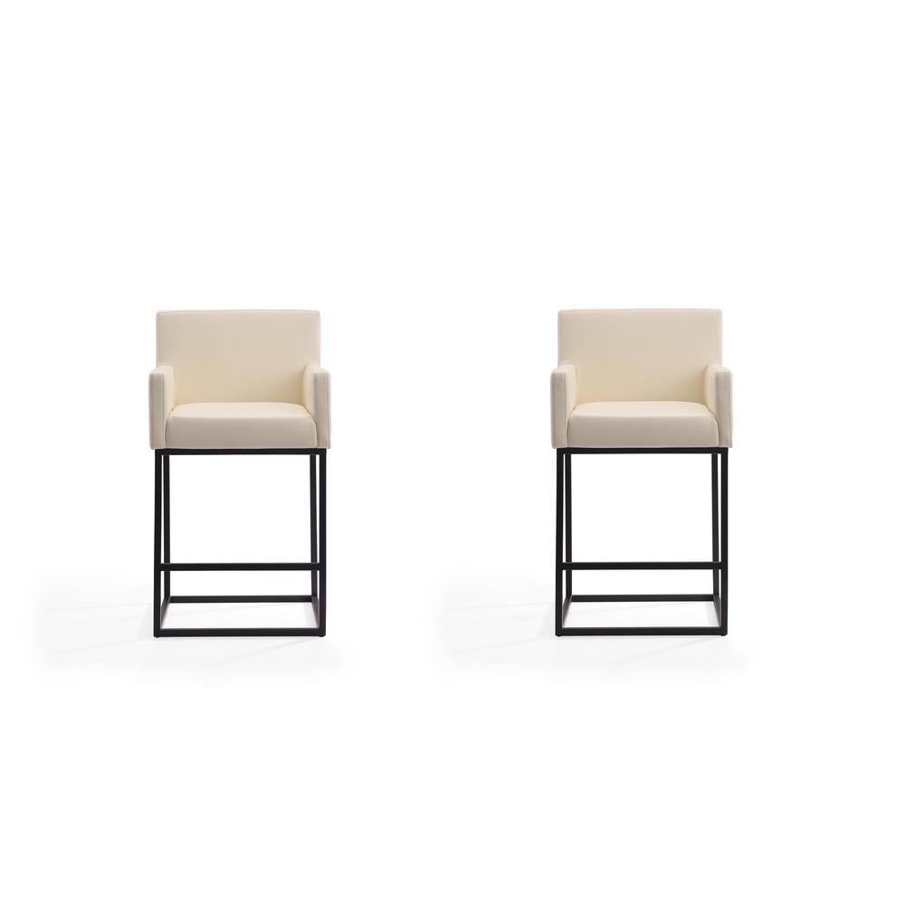 Ambassador Counter Stool in Cream and Black (Set of 2). The main picture.