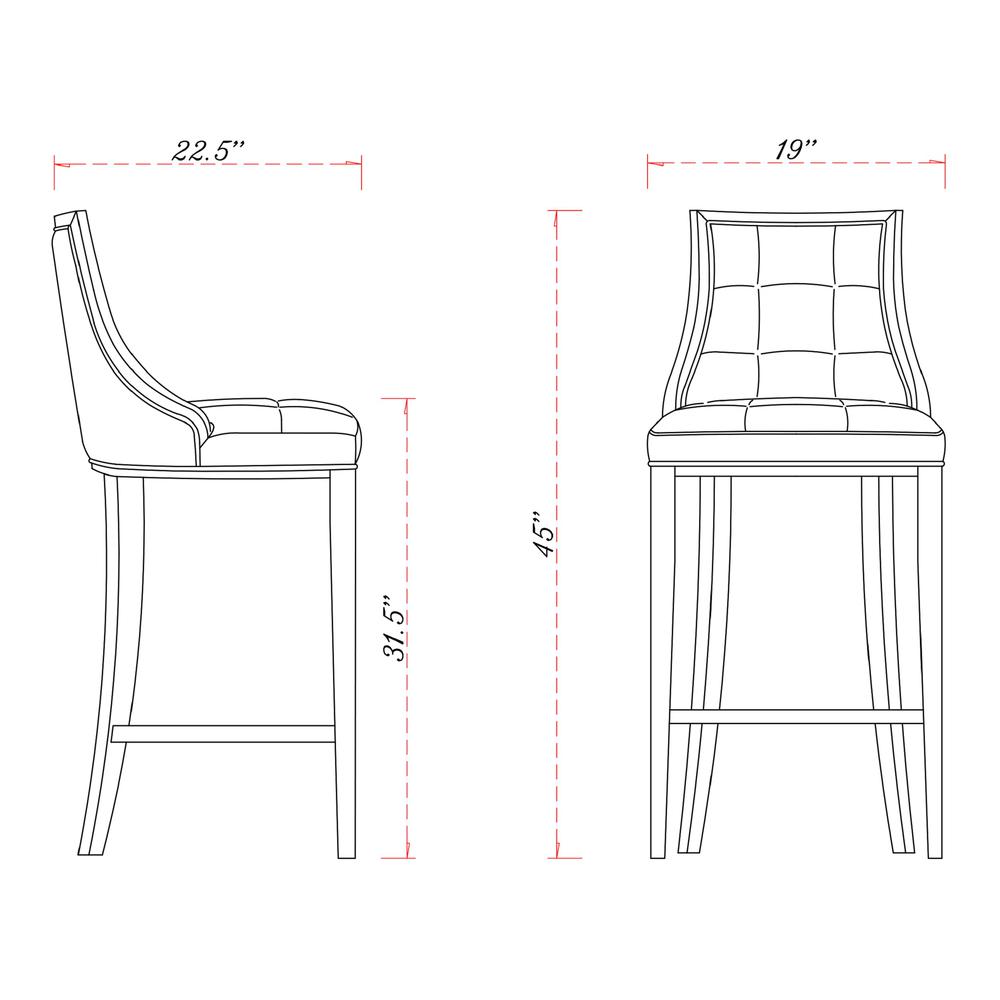 Fifth Avenue Bar Stool in Pearl White and Walnut (Set of 3). Picture 2