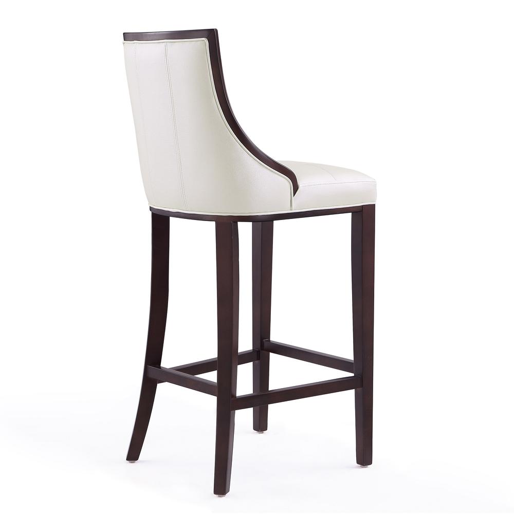 Fifth Avenue Bar Stool in Pearl White and Walnut (Set of 3). Picture 6
