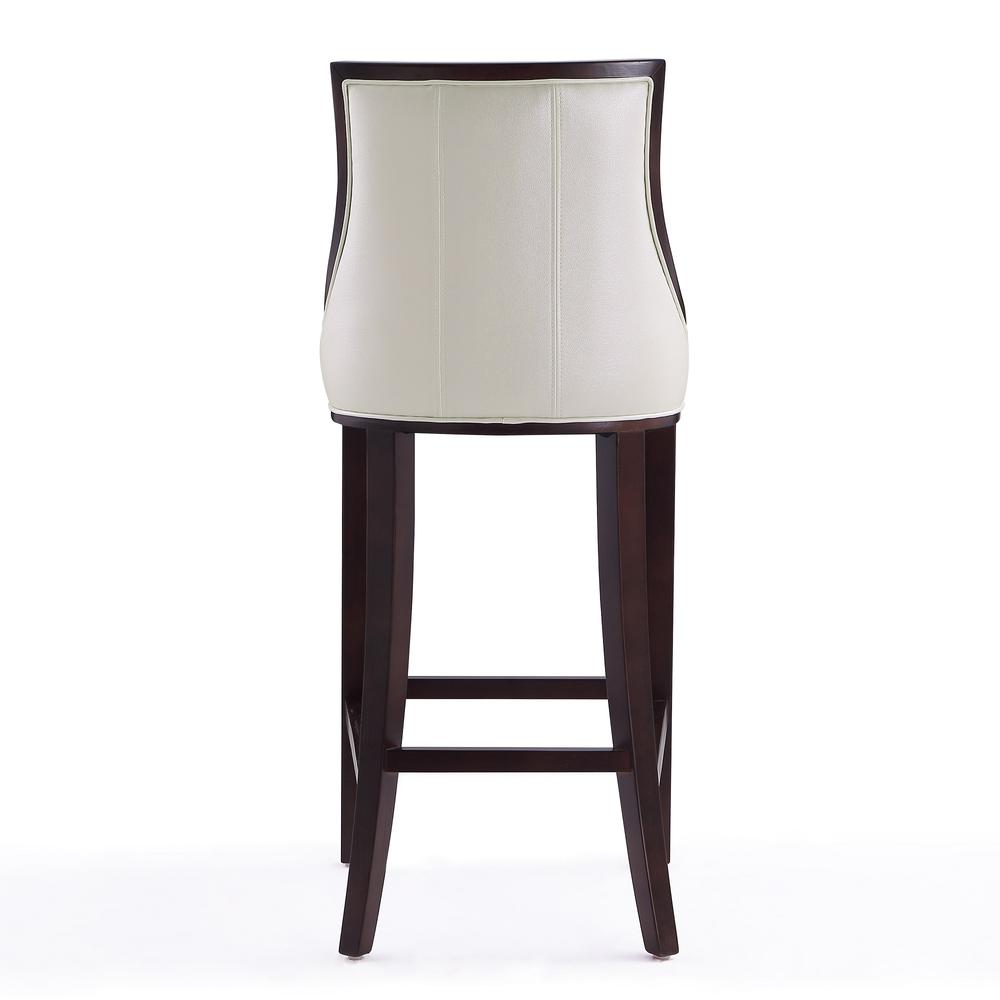 Fifth Avenue Bar Stool in Pearl White and Walnut (Set of 3). Picture 7