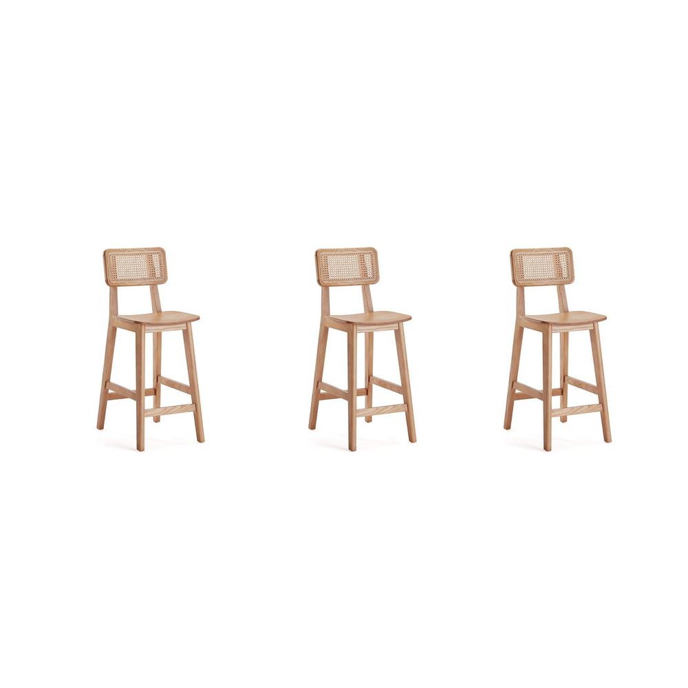 Versailles Counter Stool in Nature Cane - Set of 3. The main picture.