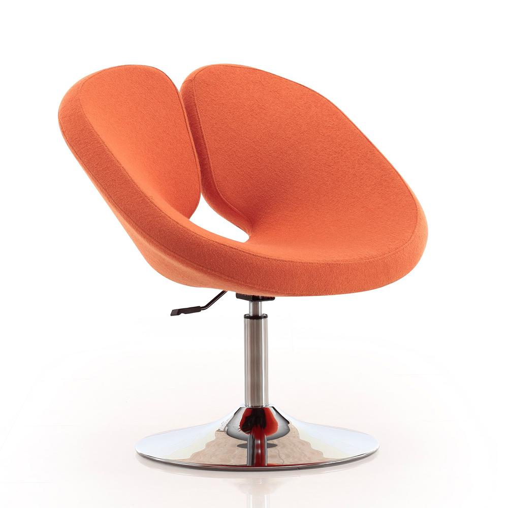 Perch Adjustable Chair in Orange and Polished Chrome. Picture 2
