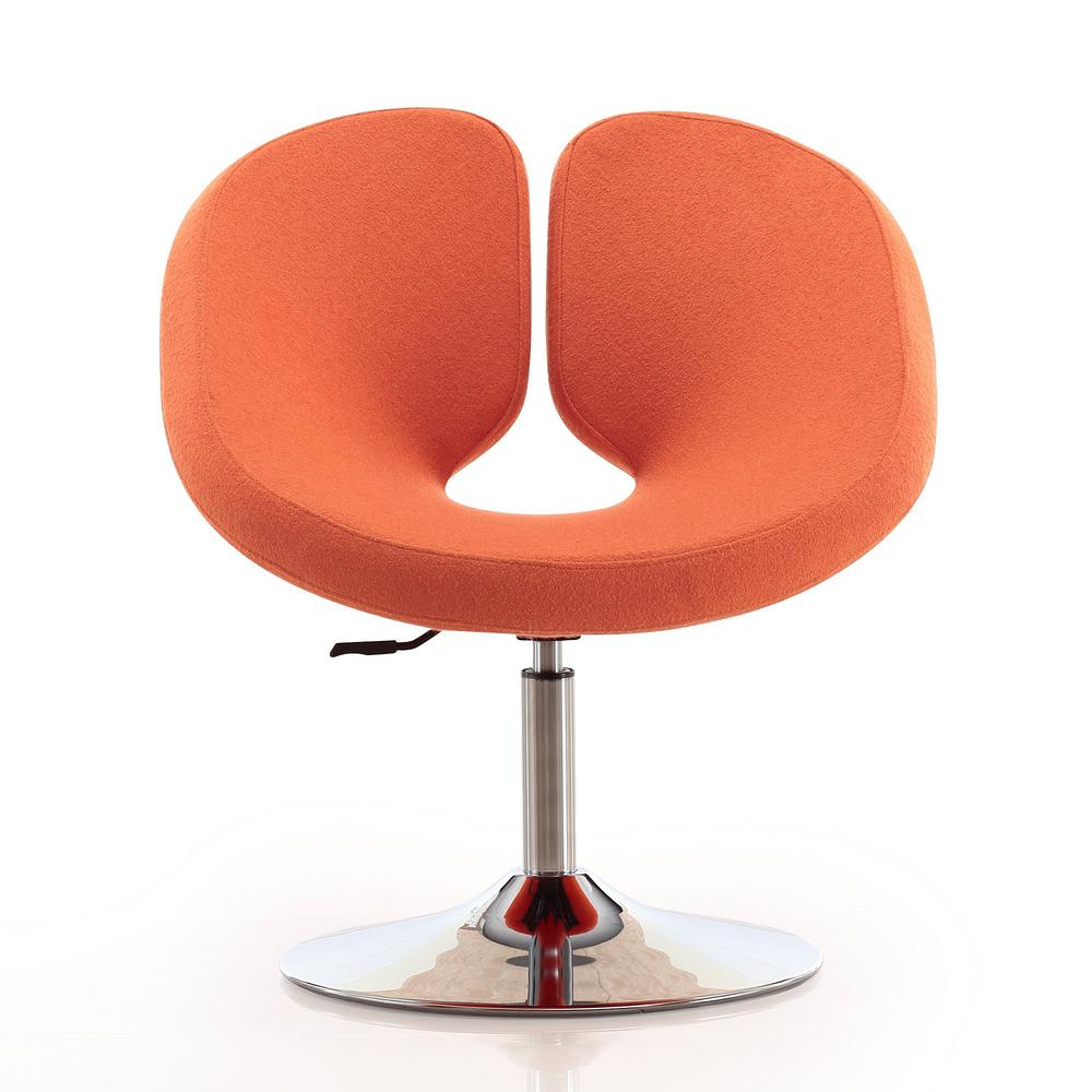Perch Adjustable Chair in Orange and Polished Chrome. Picture 4