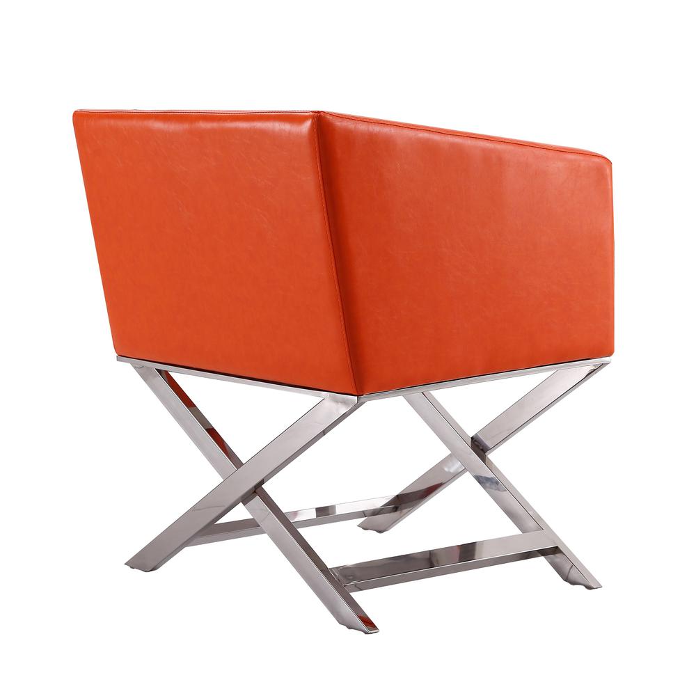 Hollywood Lounge Accent Chair in Orange and Polished Chrome. Picture 6