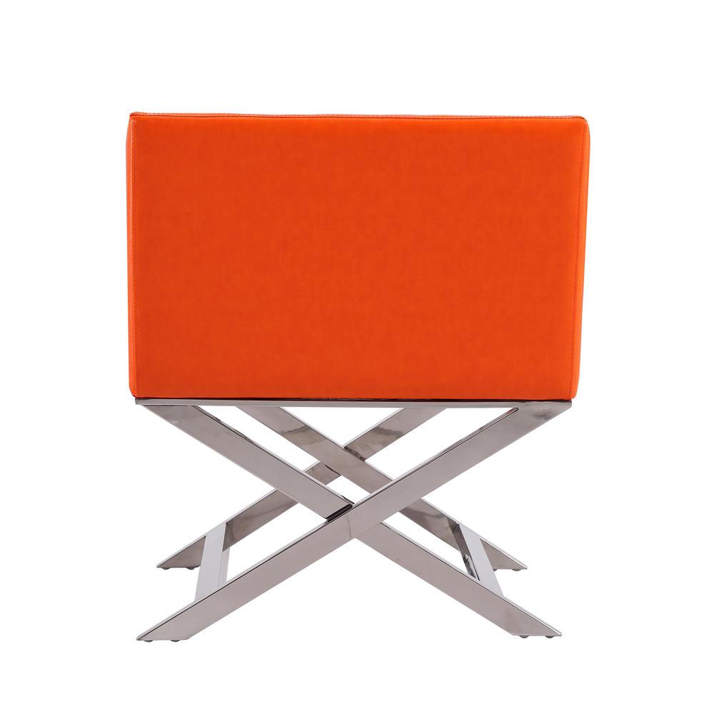 Hollywood Lounge Accent Chair in Orange and Polished Chrome. Picture 7