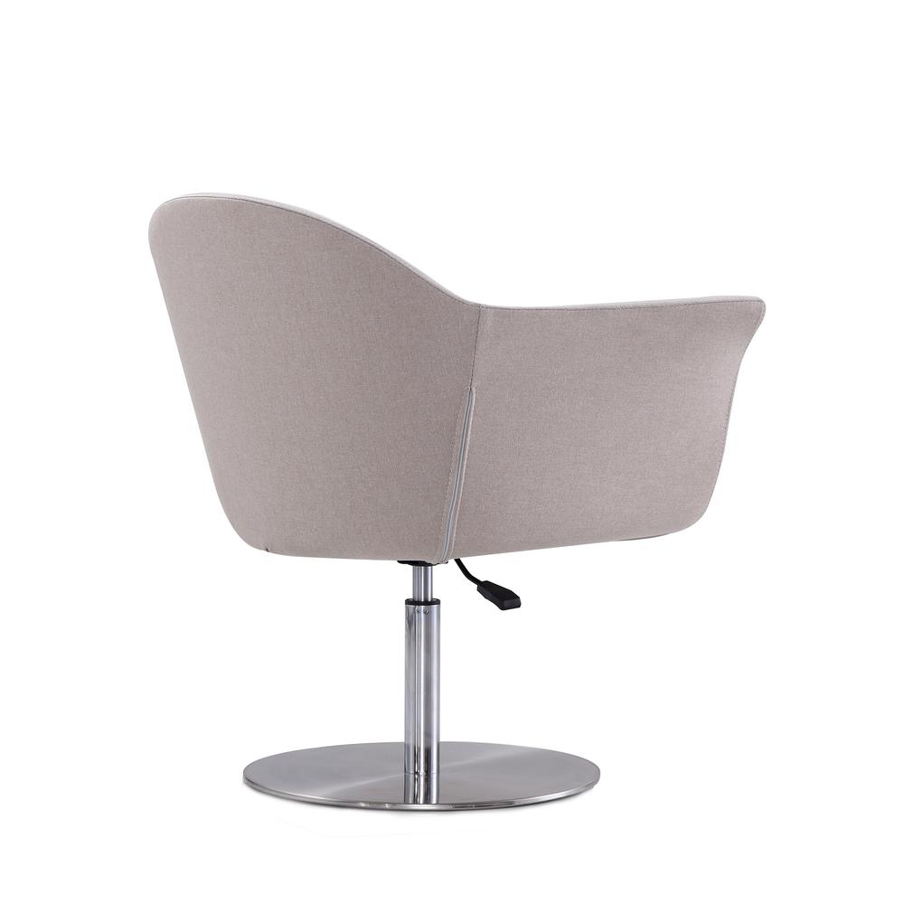 Voyager Swivel Adjustable Accent Chair in Barley and Brushed Metal. Picture 6