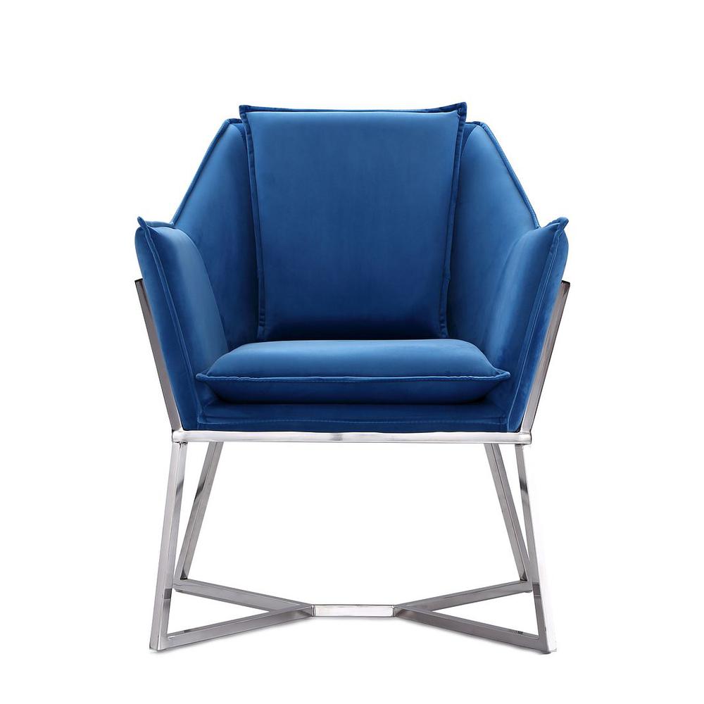 Origami Velvet Accent Chair in Blue. The main picture.