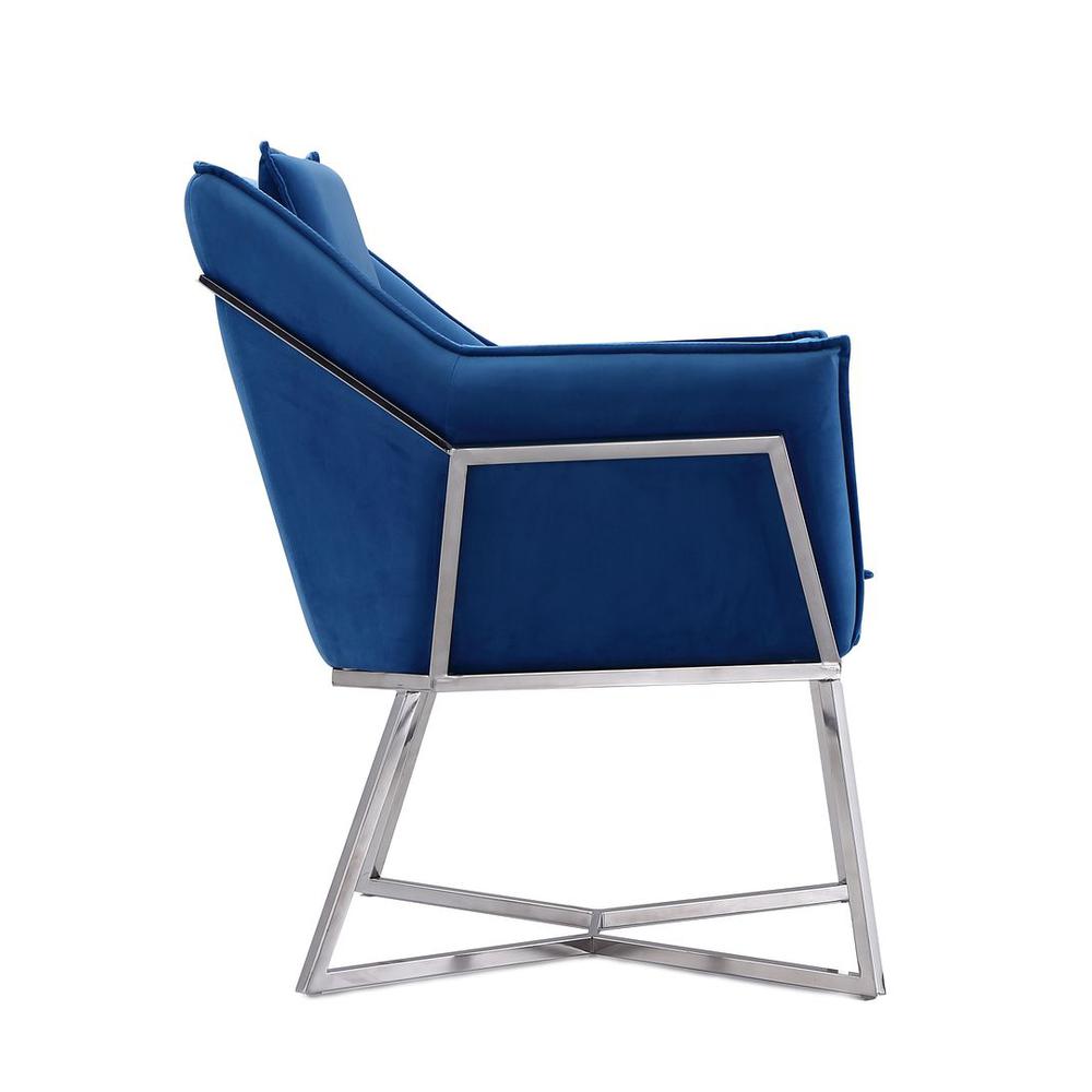 Origami Velvet Accent Chair in Blue. Picture 5