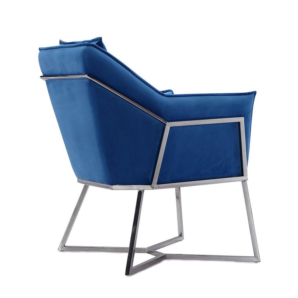 Origami Velvet Accent Chair in Blue. Picture 6