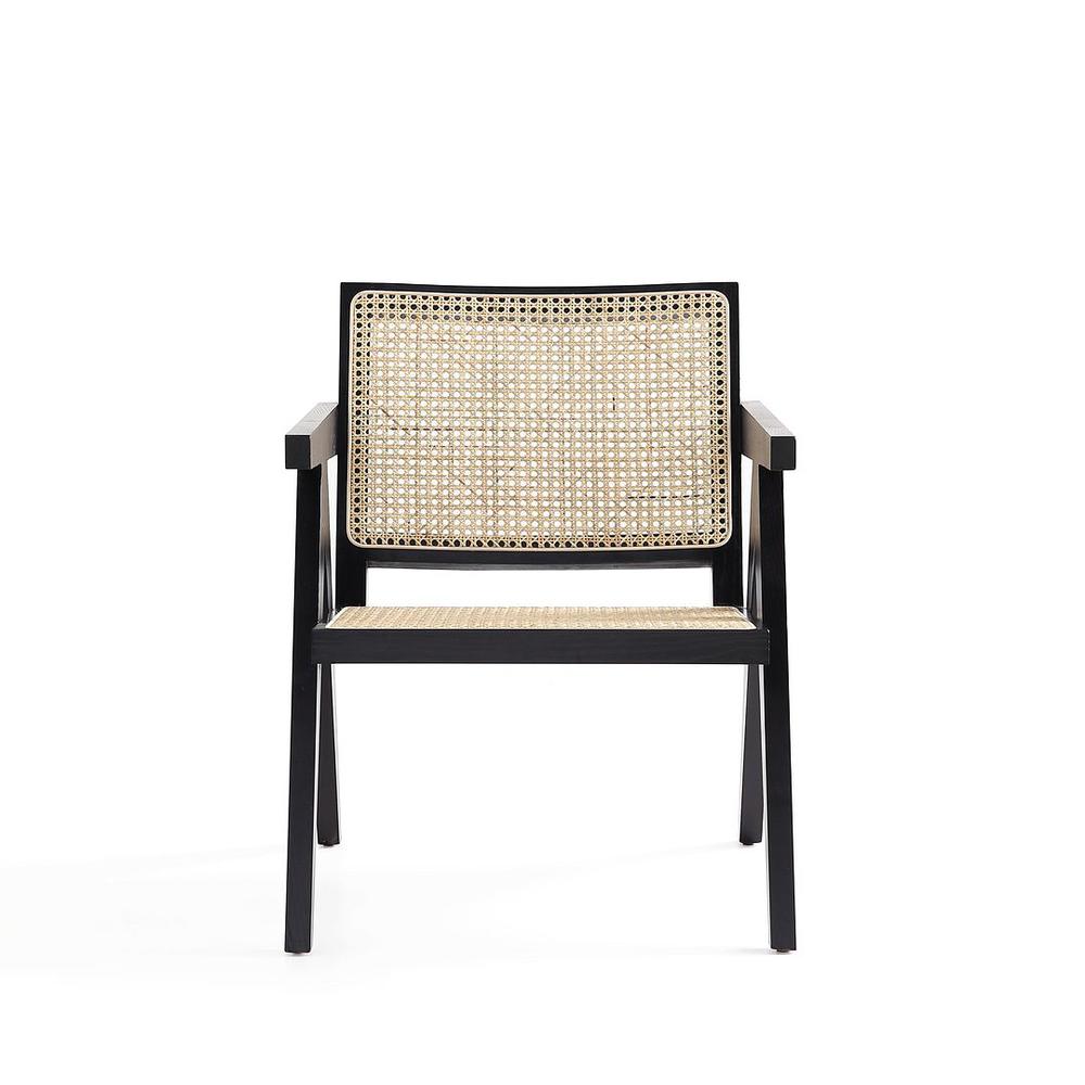 Hamlet Accent Chair in Black and Natural Cane. Picture 4