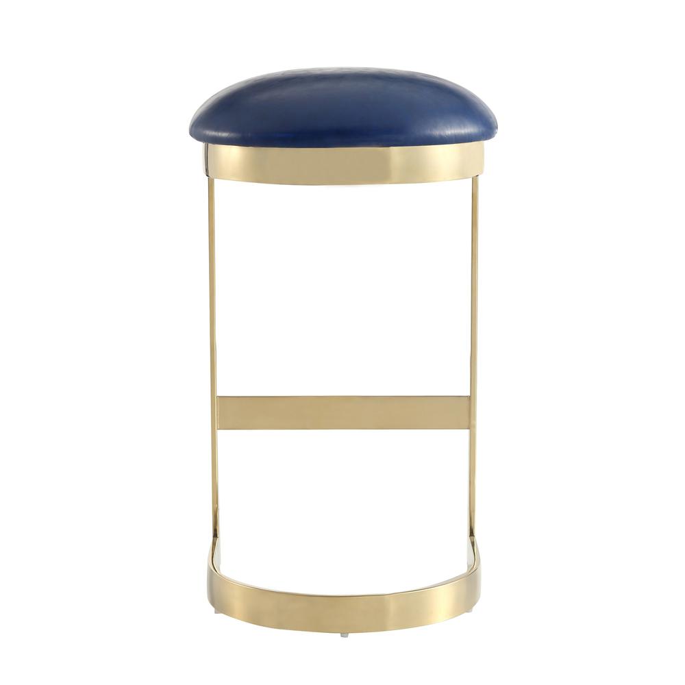 Aura Bar Stool in Blue and Polished Brass. Picture 7