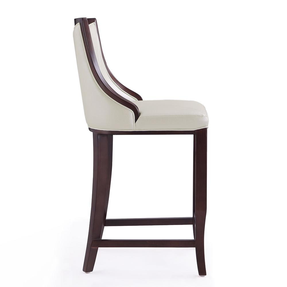 Emperor Bar Stool in Pearl White and Walnut. Picture 6