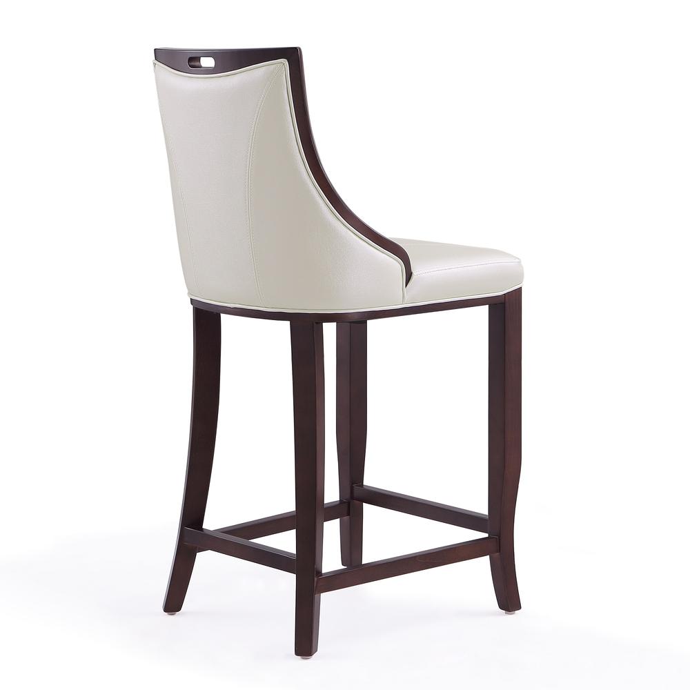 Emperor Bar Stool in Pearl White and Walnut. Picture 7