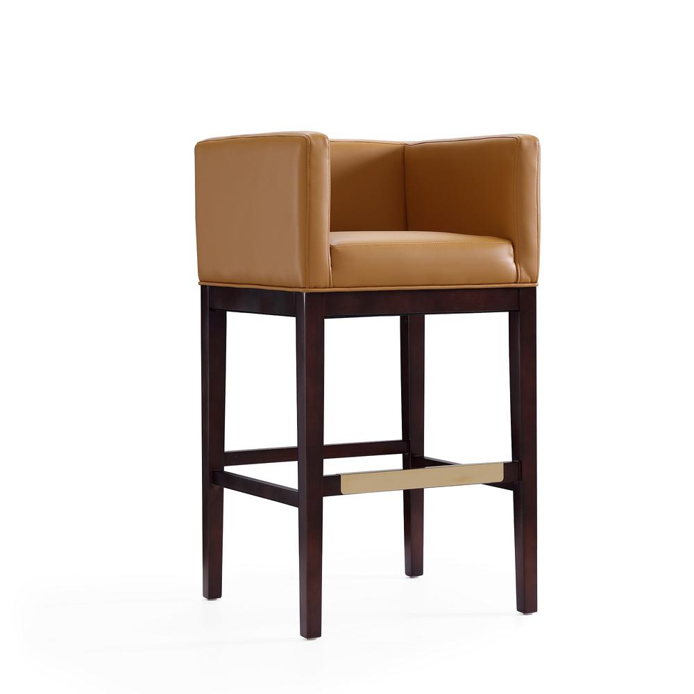 Kingsley Barstool in Camel and Dark Walnut. Picture 1