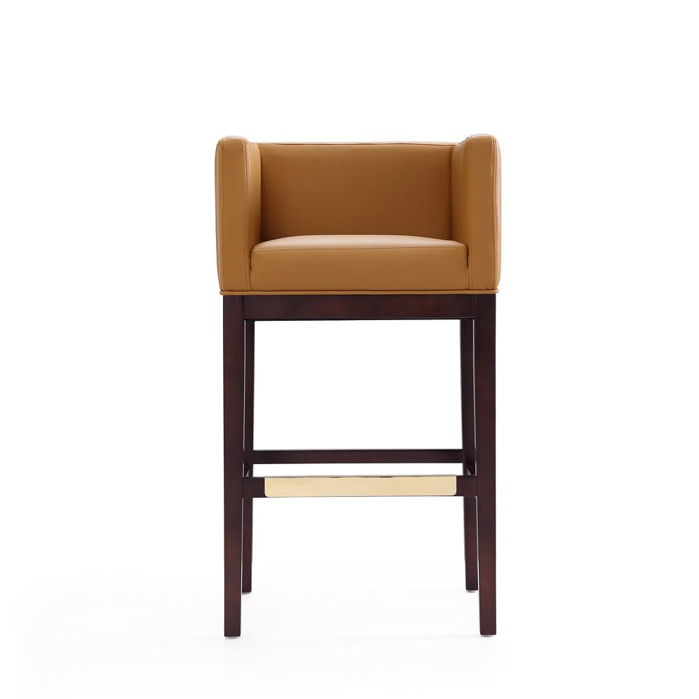 Kingsley Barstool in Camel and Dark Walnut. Picture 2