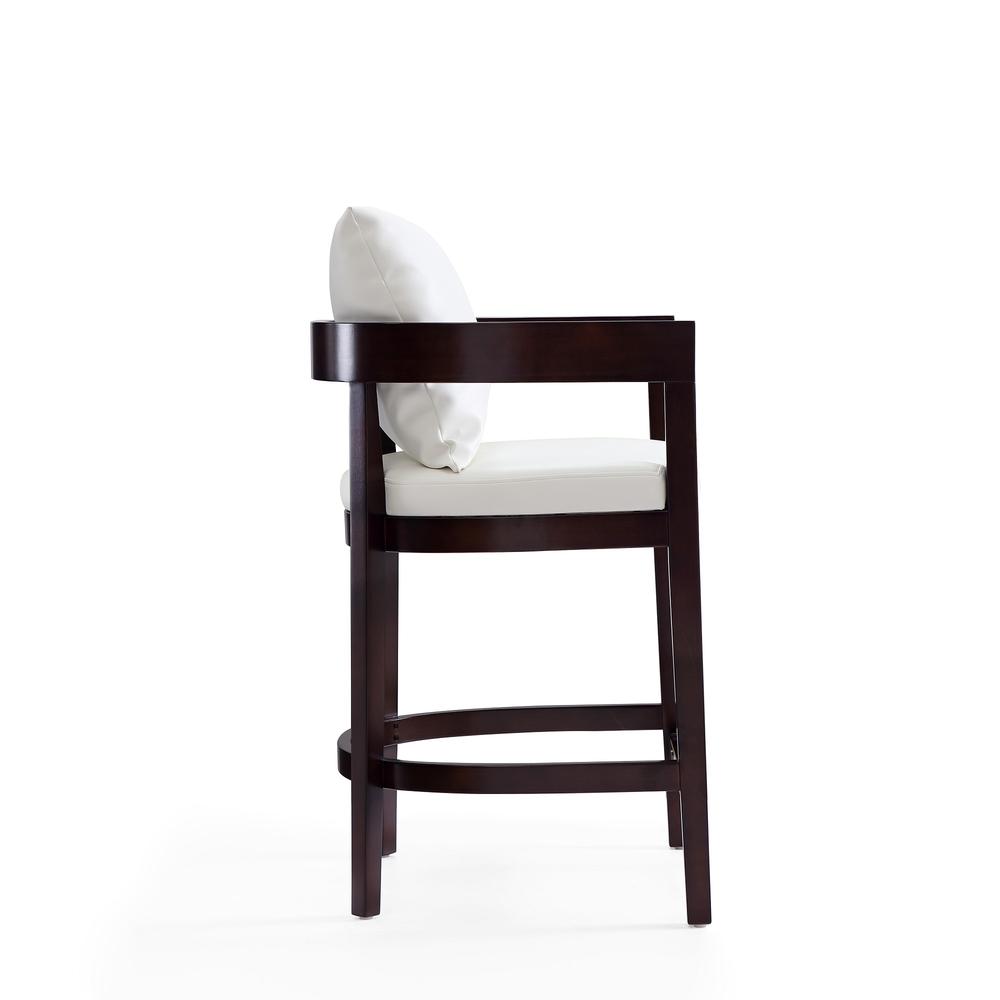 Ritz Counter Stool in Ivory and Dark Walnut. Picture 4
