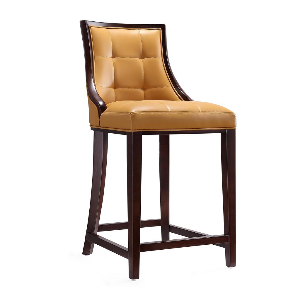 Fifth Ave Counter Stool in Camel and Dark Walnut. Picture 2