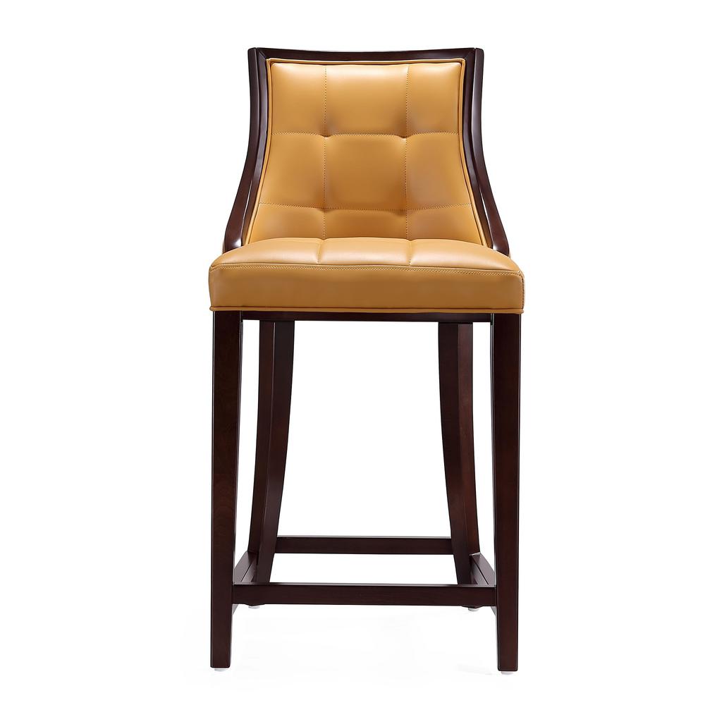 Fifth Ave Counter Stool in Camel and Dark Walnut. Picture 4