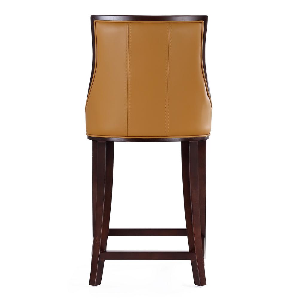 Fifth Ave Counter Stool in Camel and Dark Walnut. Picture 7