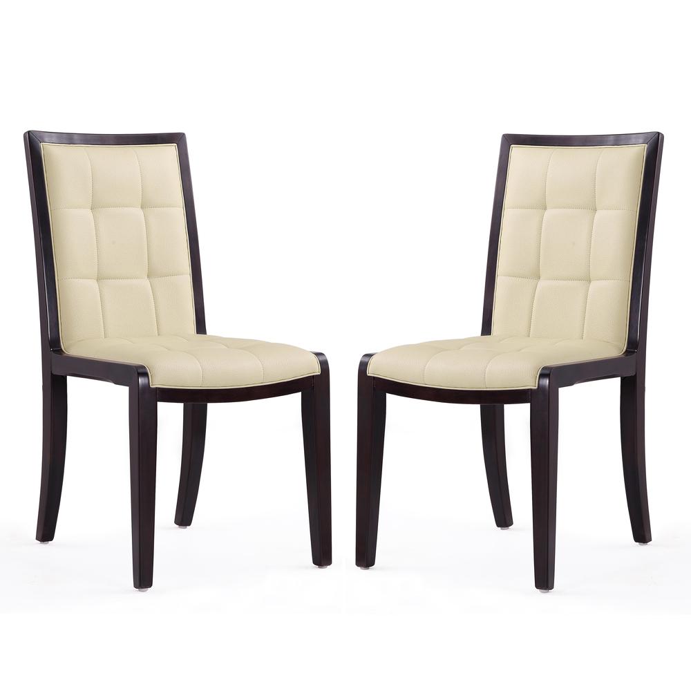 Executor Dining Chairs (Set of Two) in Cream and Walnut. Picture 1