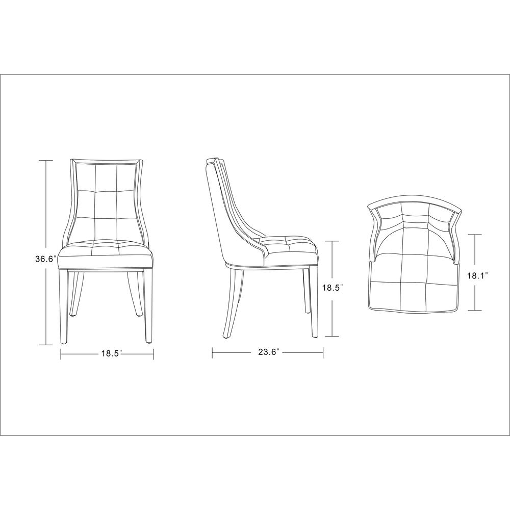 Fifth Avenue Faux Leather Dining Chair (Set of Two) in Cream and Walnut. Picture 2