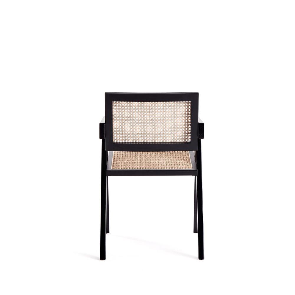 Hamlet Dining Arm Chair in Black and Natural Cane. Picture 7