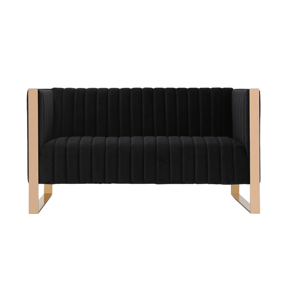 Trillium Loveseat in Black and Rose Gold. The main picture.