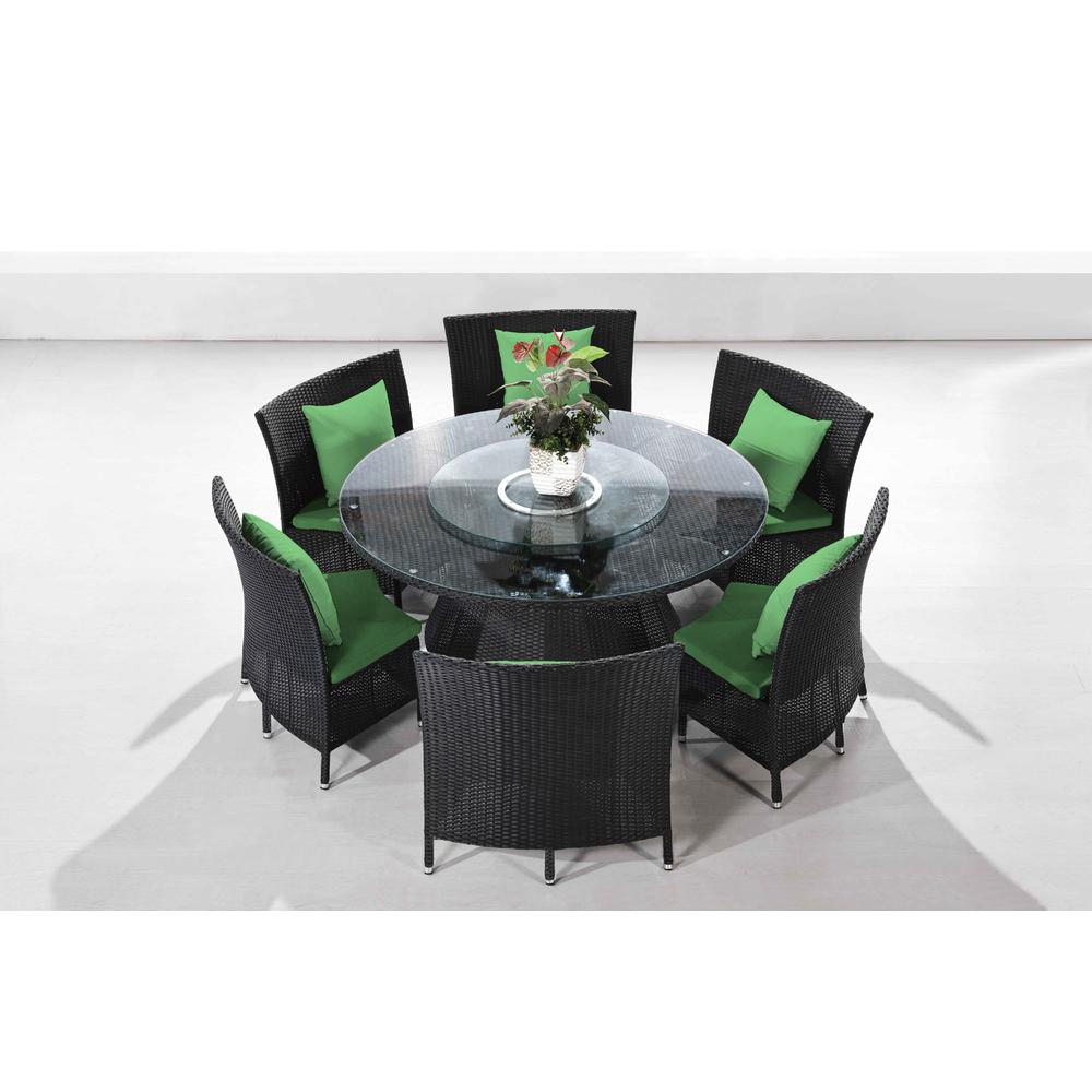 Nightingdale 7-Piece Outdoor Dining Set in Green and Black. The main picture.