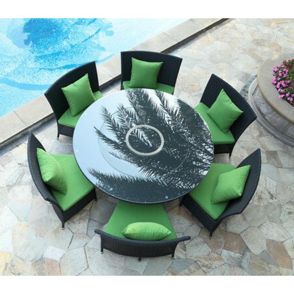 Nightingdale 7-Piece Outdoor Dining Set in Green and Black. Picture 2