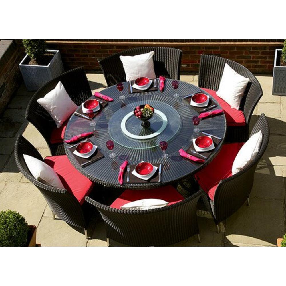 Nightingdale 7-Piece Outdoor Dining Set in Red, White and Black. Picture 2